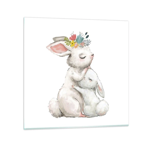 Schilderen op glas - Het is het beste met mama - 70x70 cm