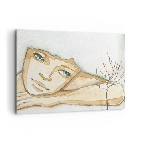 Schilderen op canvas - De boom der poëzie groeit uit stilte - 100x70 cm