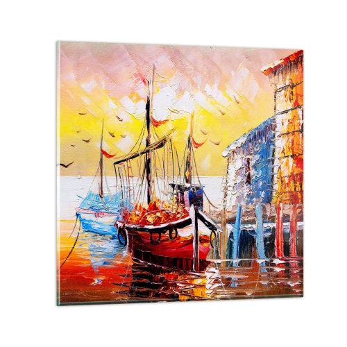 Schilderen op glas - Gelukkige terugkeer - 60x60 cm