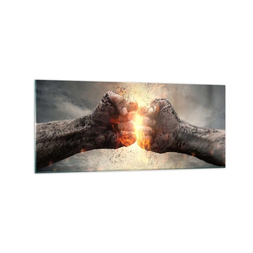 Schilderen op glas - Sta op voor een gevecht - 120x50 cm