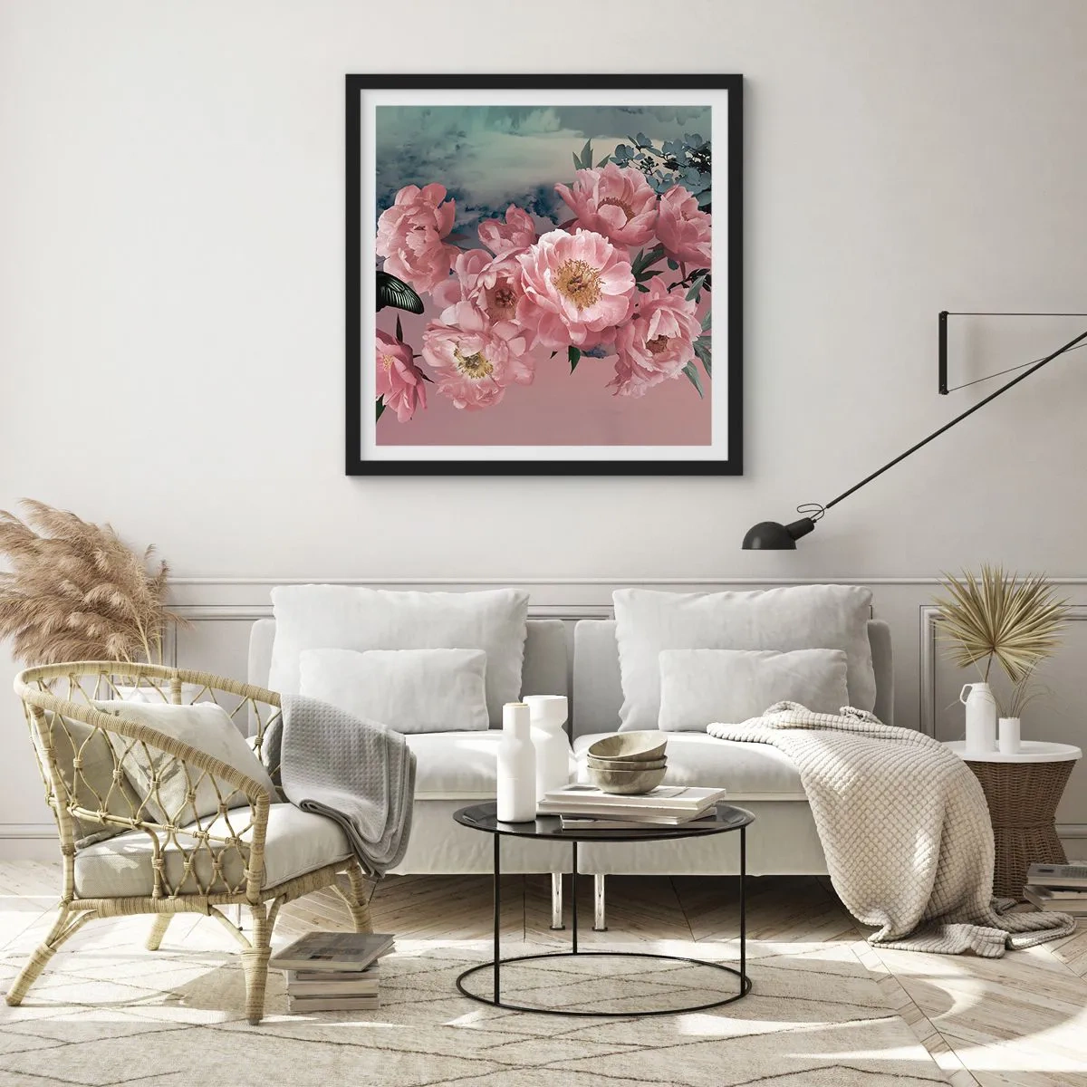 Poster in een zwarte lijst - Het hoogtepunt van de romantiek - 30x30 cm