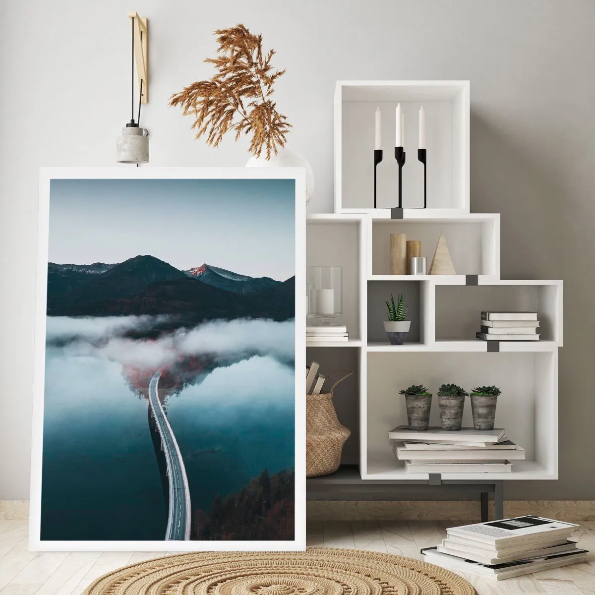 Poster - Over water zo glad als een spiegel - 40x50 cm