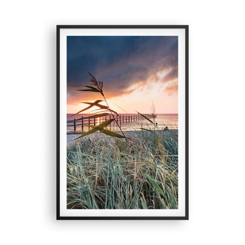 Poster in een zwarte lijst - Het gaat niet met de wind mee - 61x91 cm