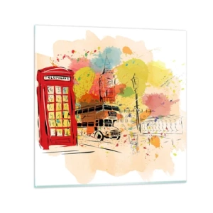 Schilderen op glas - De stad van de afwisseling - 30x30 cm