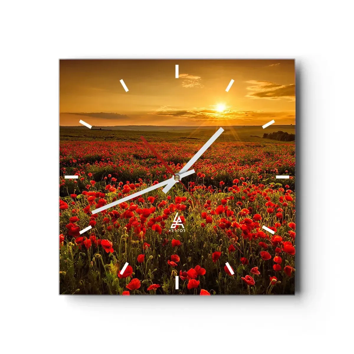 Wandklok - Klok - Tussen de golven van ruisende weiden, tussen de bloemen van de vloed - 30x30 cm