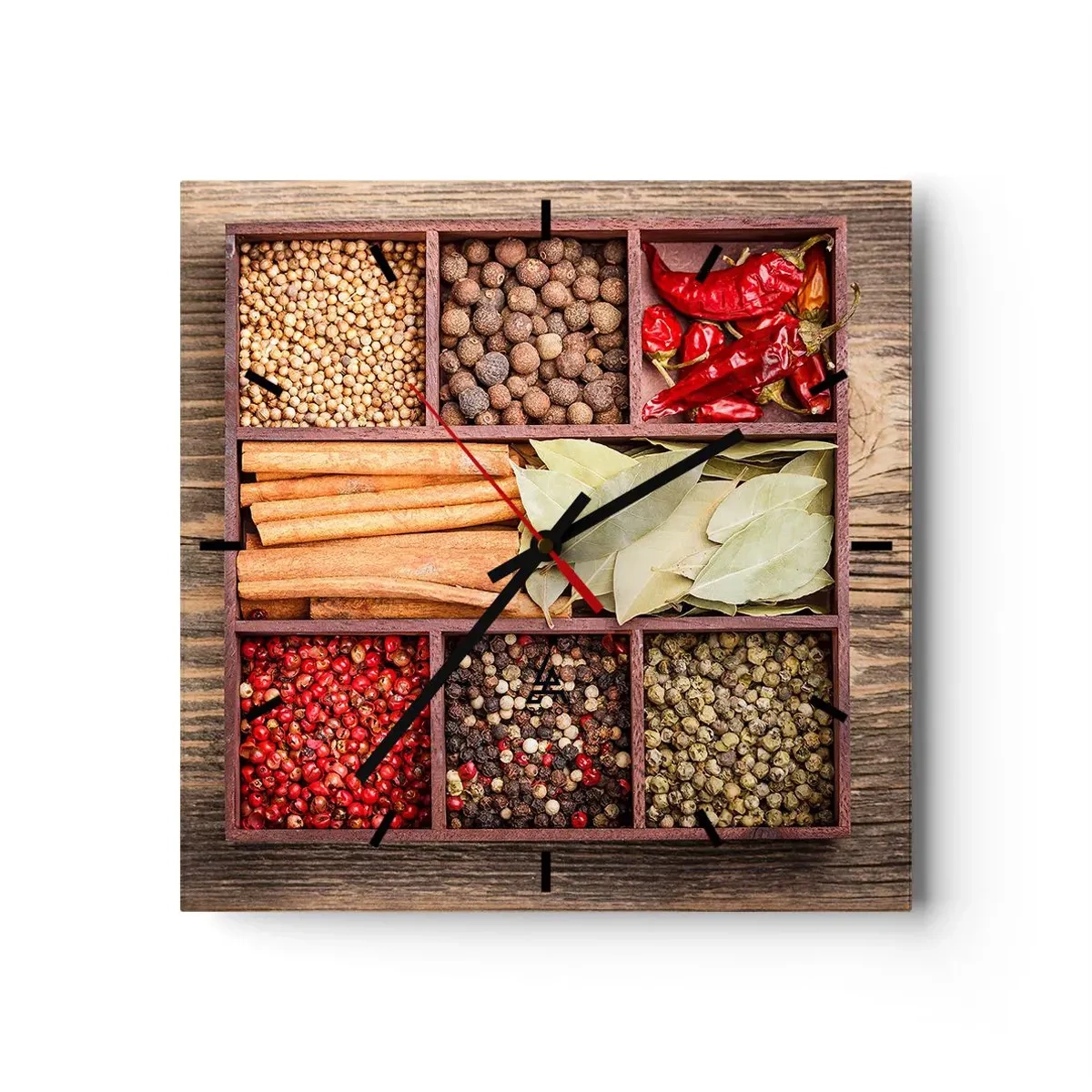 Wandklok - Klok - Volgorde van vormen, boeket van aroma's - 30x30 cm