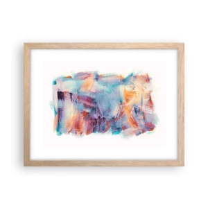 Een poster in een licht eiken lijst - Een kleurrijke puinhoop - 40x30 cm