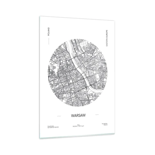 Schilderen op glas - Anatomie van Warschau - 80x120 cm