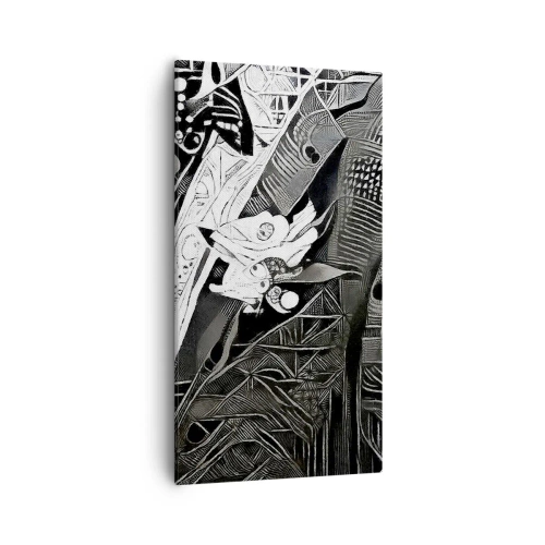 Schilderen op canvas - Alleen een ogenschijnlijk grijze man - 55x100 cm