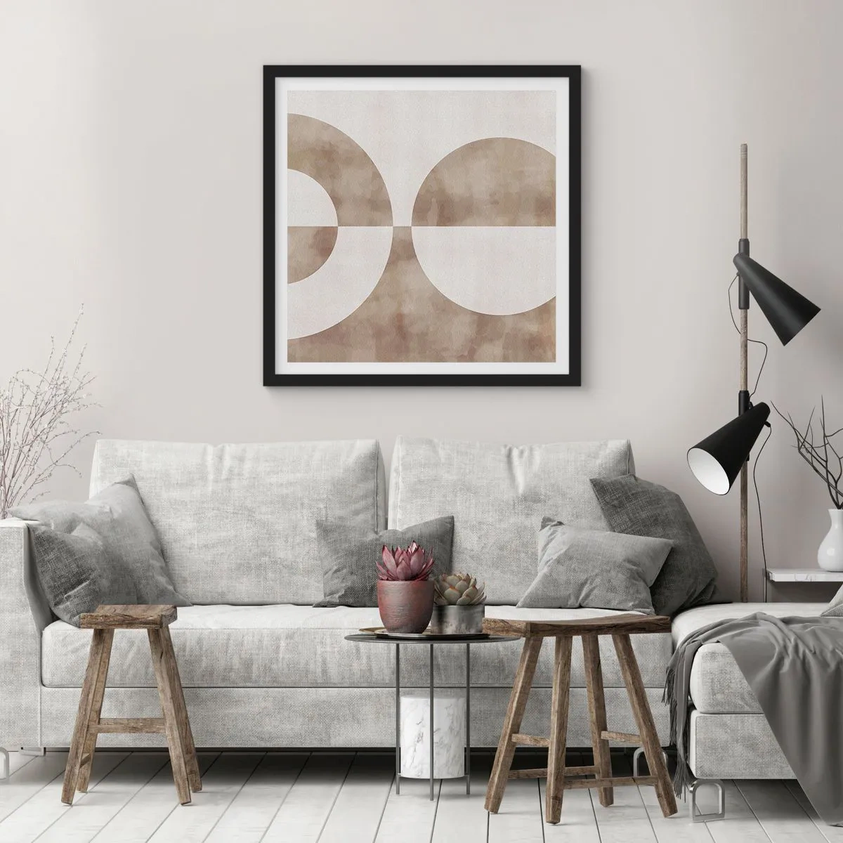 Poster in een zwarte lijst - Gelijkenissen en verschillen - 50x50 cm