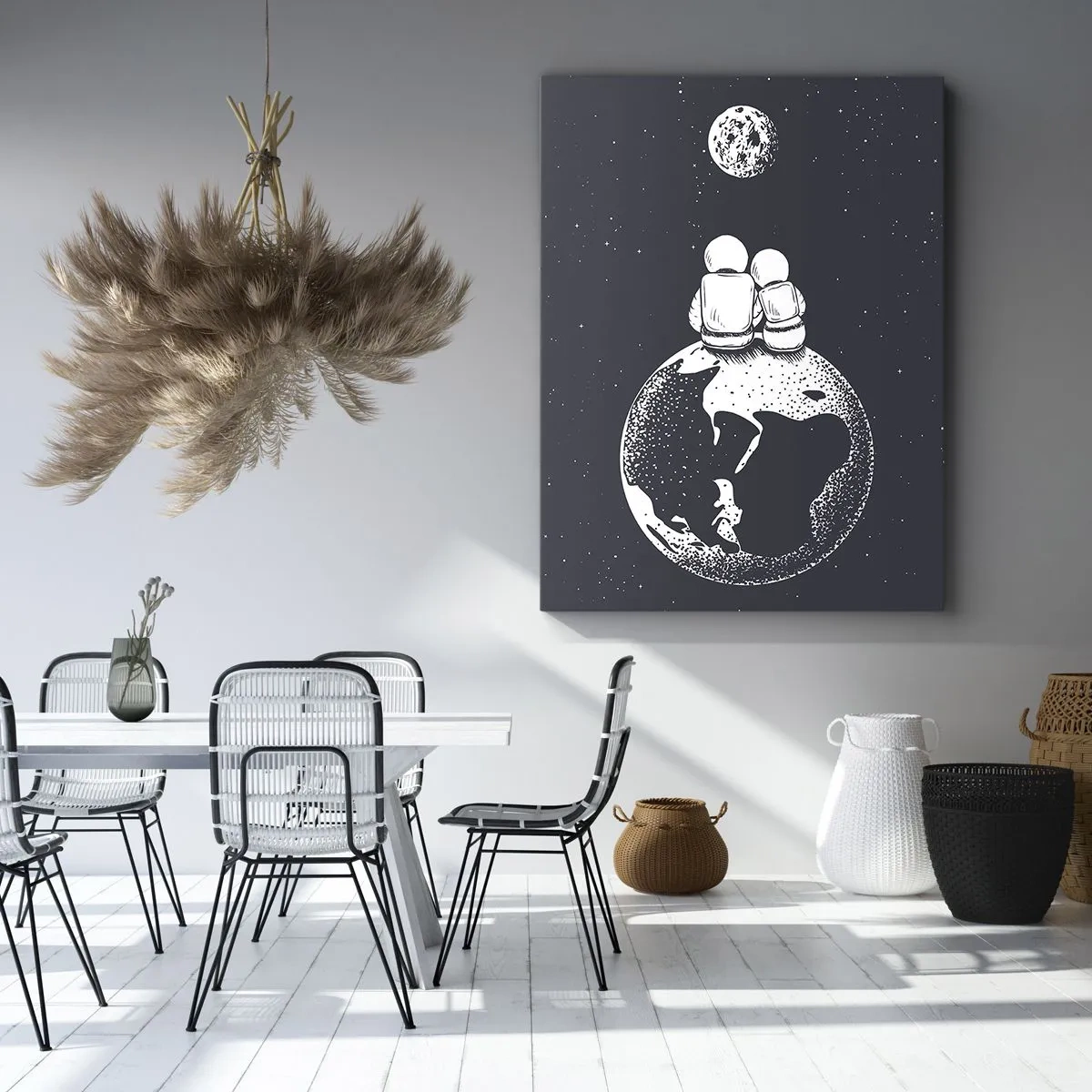 Schilderen op canvas - Een kosmisch love story  - 50x70 cm