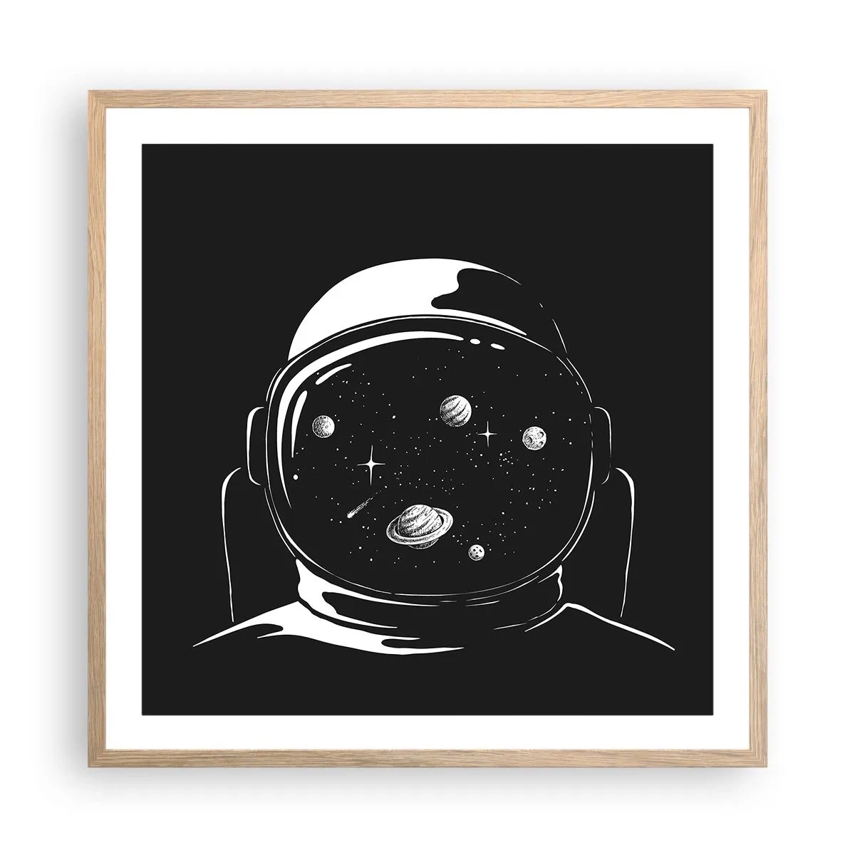 Een poster in een licht eiken lijst - Mooi uitzicht - 60x60 cm