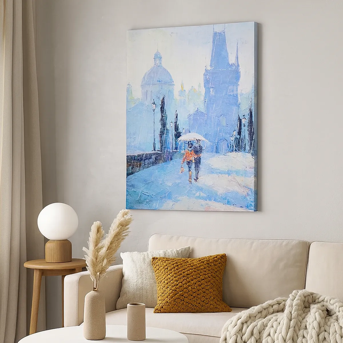 Schilderen op canvas - De regen moet ons gecharmeerd hebben - 50x70 cm