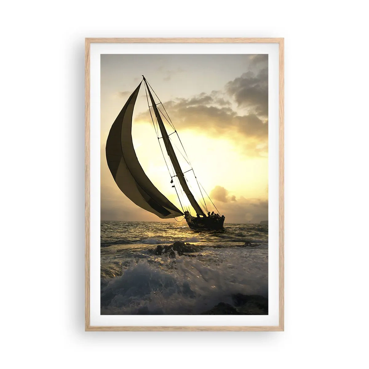 Een poster in een licht eiken lijst - Met de wind en tegen de wind - 61x91 cm
