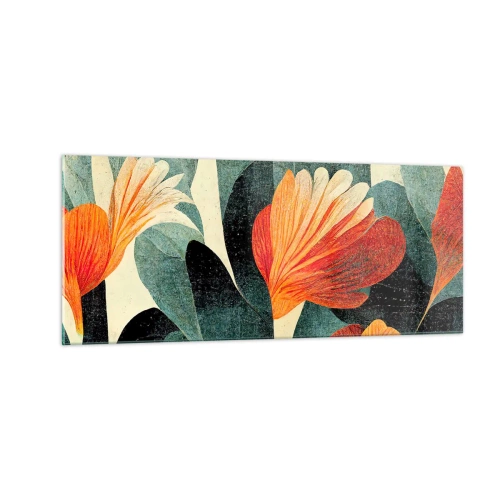 Schilderen op glas - De hitte van de tropen en de koelte van het groen - 100x40 cm