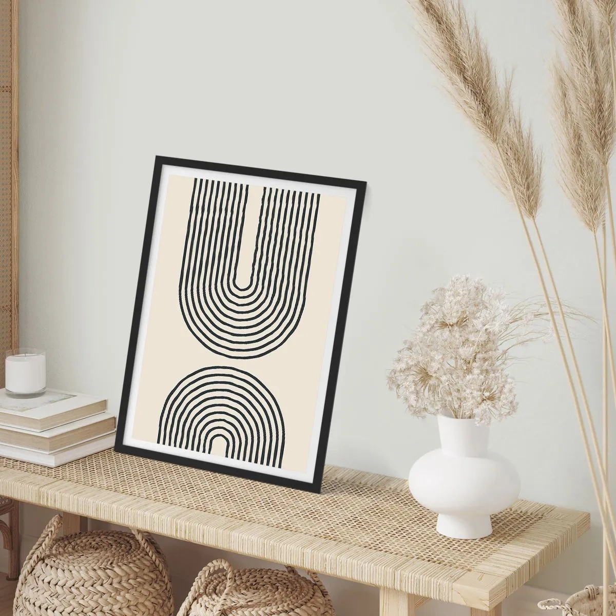 Poster in een zwarte lijst - In een ogenblik ... - 61x91 cm