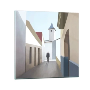 Schilderen op glas - Een zonnige wandeling - 30x30 cm