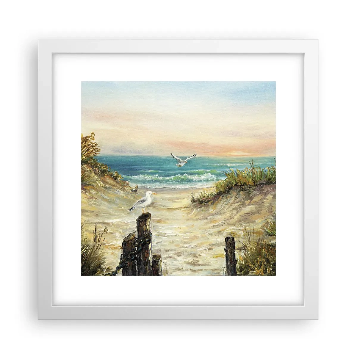 Poster in een witte lijst - Windstille afzondering - 30x30 cm