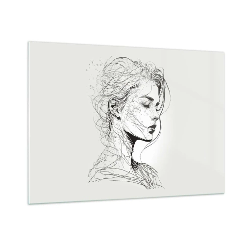 Schilderen op glas - Portret in gedachten - 100x70 cm