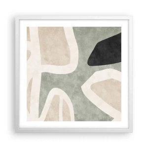 Poster in een witte lijst - Compositie met een zwart motief - 50x50 cm