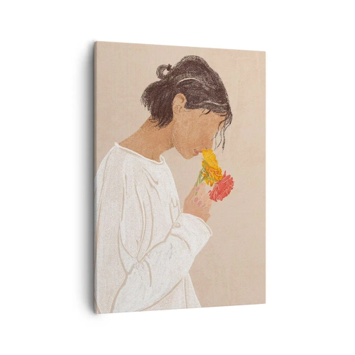 Schilderen op canvas - Meisje en bloemen - 50x70 cm