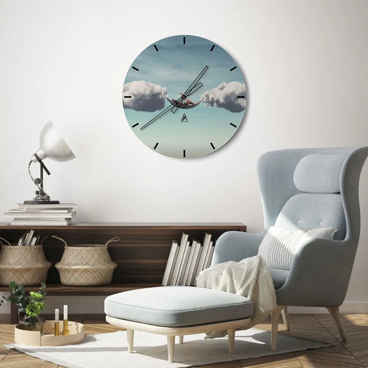 Wandklok - Klok - Het geluk van het moment - 40x40 cm