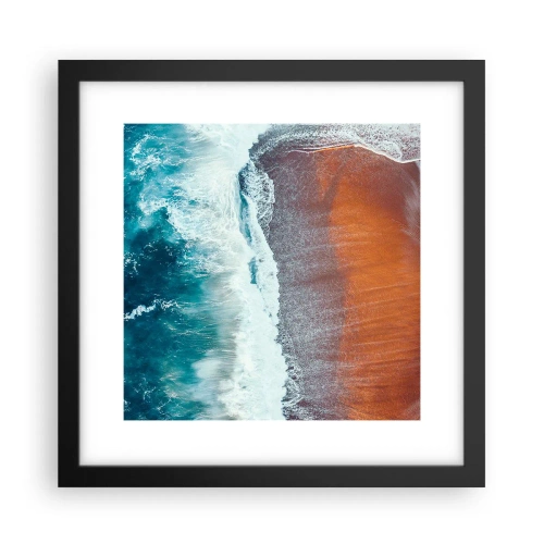 Poster in een zwarte lijst - Aanraking van de oceaan - 30x30 cm