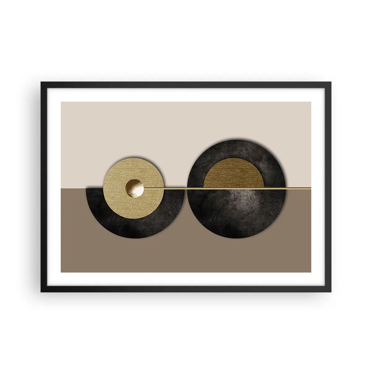 Poster in een zwarte lijst - Variaties rond de cirkel - 70x50 cm