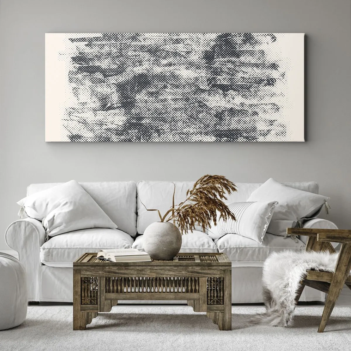 Schilderen op canvas - Mistige compositie - 160x50 cm