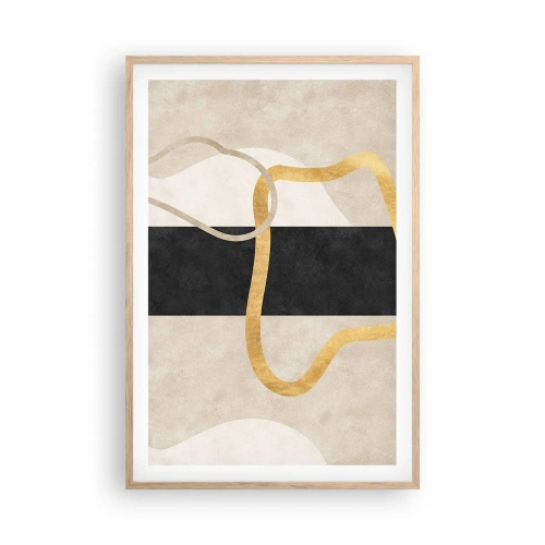 Een poster in een licht eiken lijst - Verwarde vormen - 61x91 cm