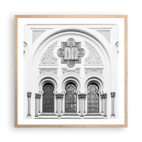 Een poster in een licht eiken lijst - Op de grens van culturen - 60x60 cm