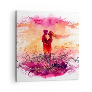 Schilderen op canvas - Een hart! Ik heb zo weinig nodig... - 50x50 cm