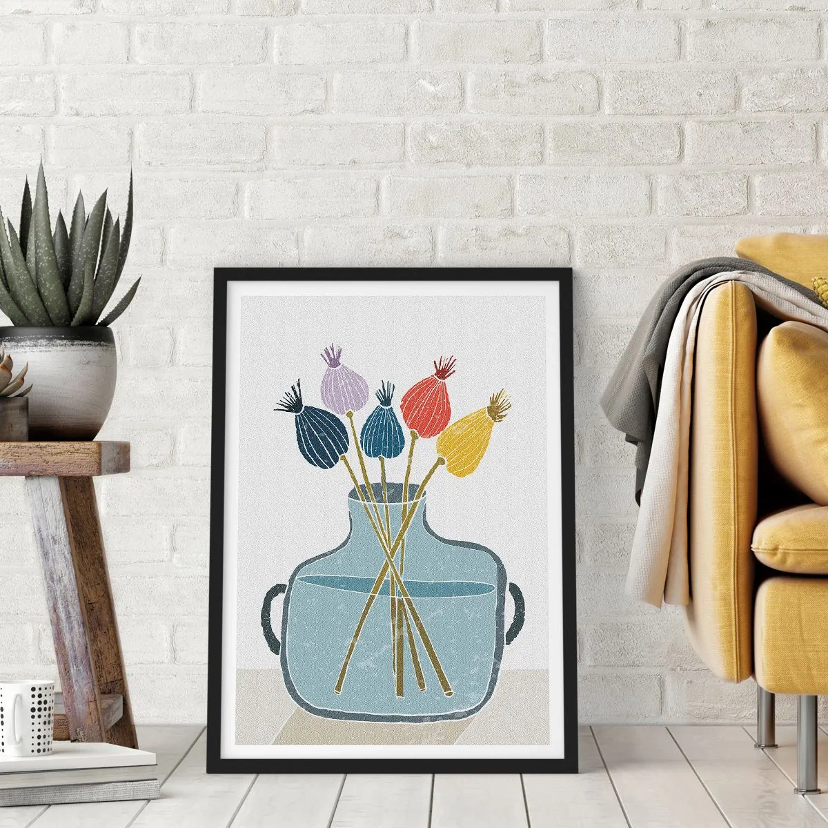 Poster in een zwarte lijst - Alsof hij met maanzaad heeft gezaaid - 40x50 cm