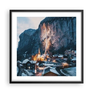 Poster in een zwarte lijst - De stralende geest van de winter - 50x50 cm