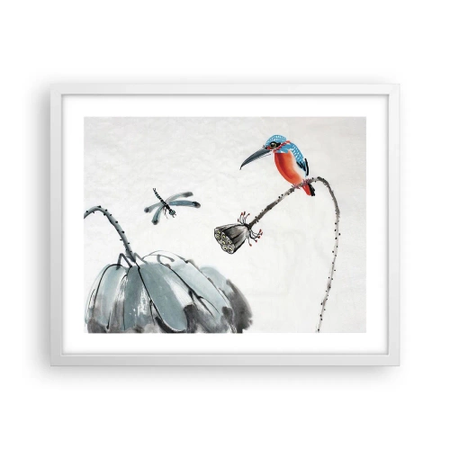 Poster in een witte lijst - Het leven van de weide - 50x40 cm