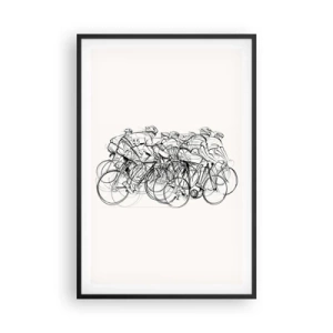 Poster in een zwarte lijst - Samen als team - 61x91 cm