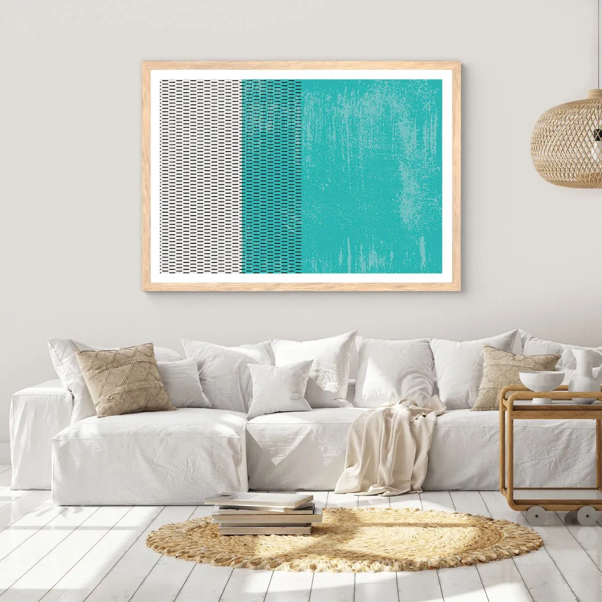 Een poster in een licht eiken lijst - Een uitgebalanceerde compositie - 91x61 cm