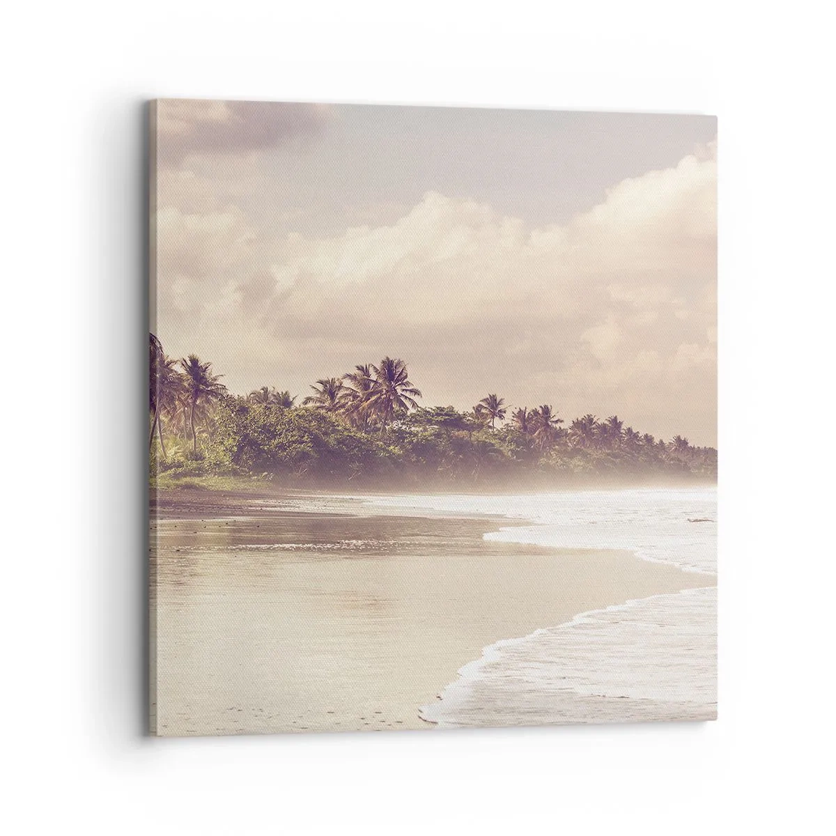 Schilderen op canvas - De streling van de golven - 70x70 cm