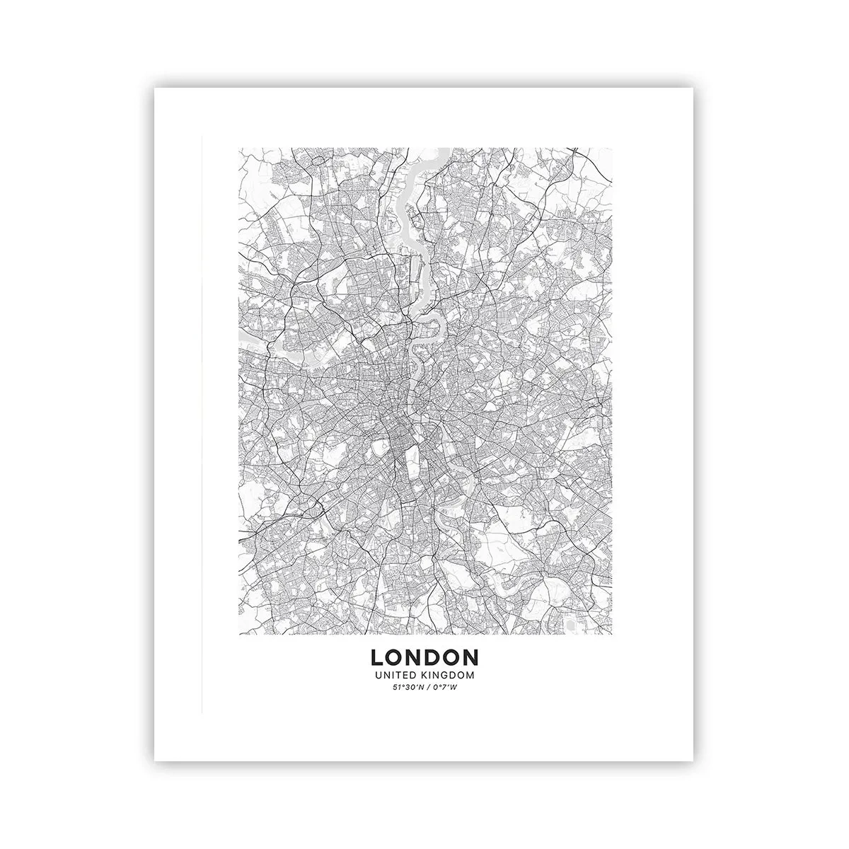 Poster - Kaart van het doolhof van Londen - 40x50 cm