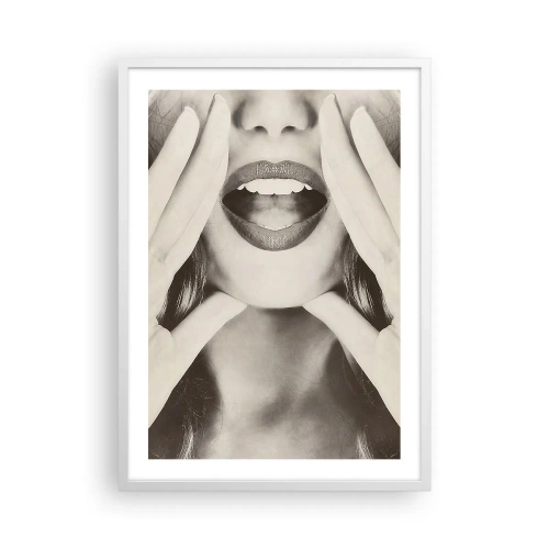 Poster in een witte lijst - Ik kom al! - 50x70 cm