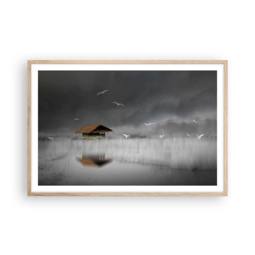 Een poster in een licht eiken lijst - Beschutting tegen regen - 91x61 cm