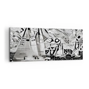 Schilderen op canvas - Tussen de golven - 100x40 cm