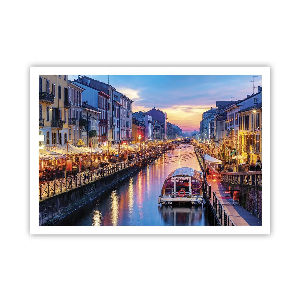 Poster - Een avond vol licht en plezier - 100x70 cm