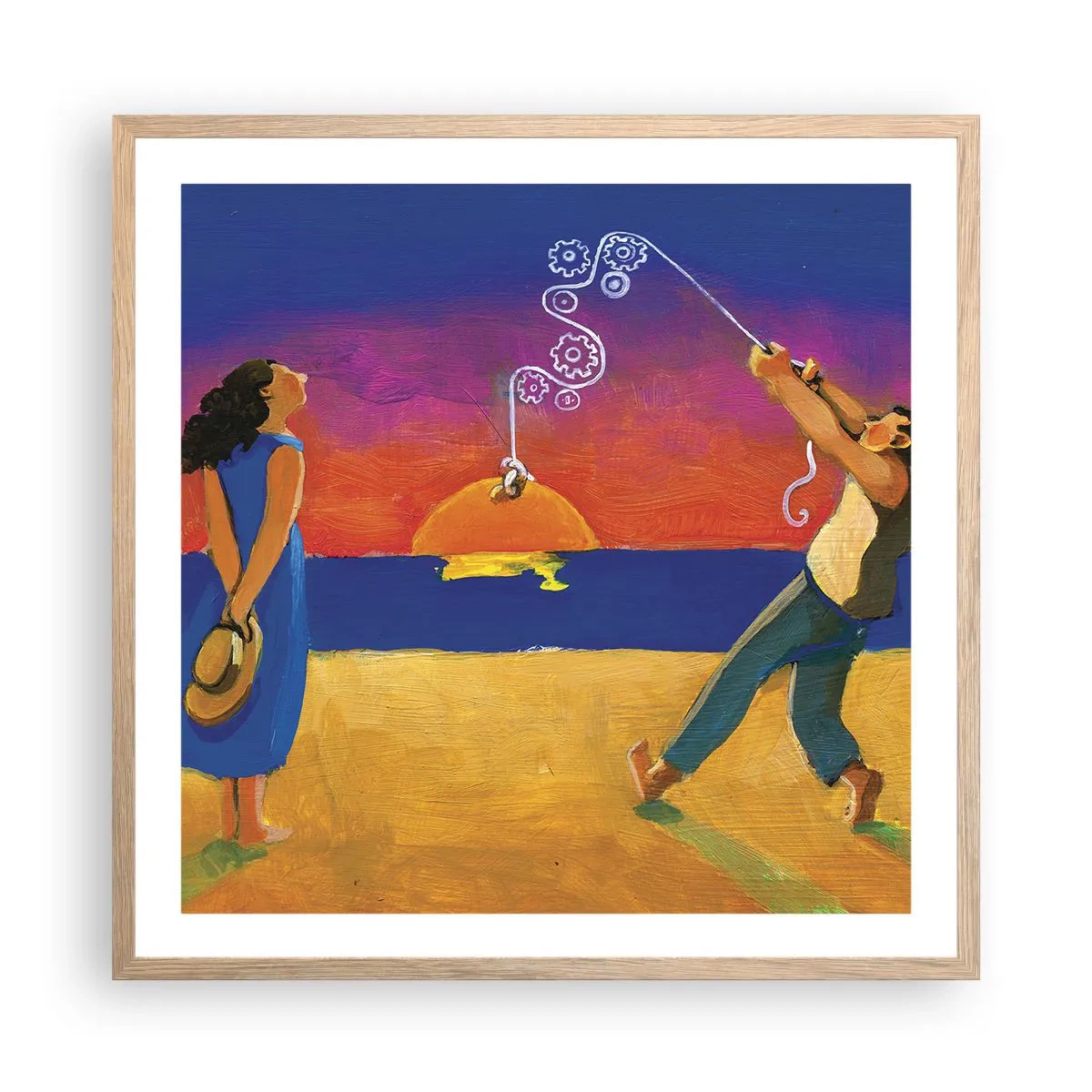 Een poster in een licht eiken lijst - Meer dan een sterretje uit de lucht - 60x60 cm