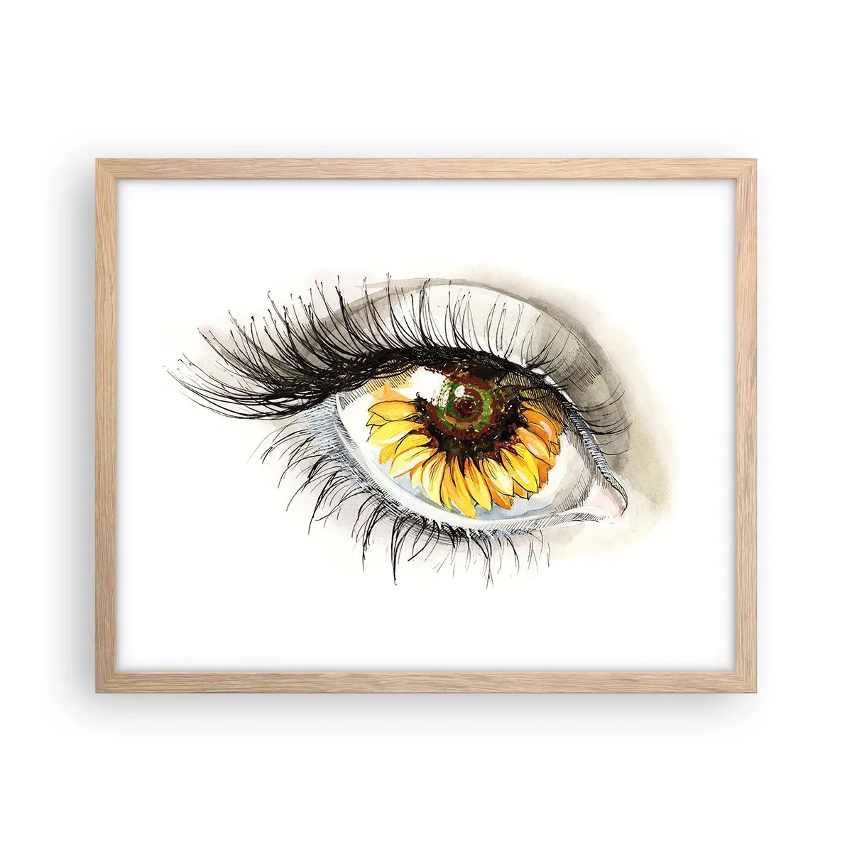 Een poster in een licht eiken lijst - Een look zo warm als de zomer - 50x40 cm