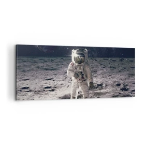 Schilderen op canvas - Groetjes van de maan - 100x40 cm