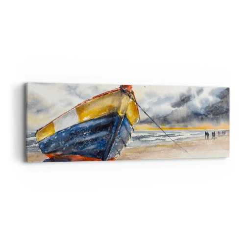 Schilderen op canvas - Rust aan de kust - 90x30 cm