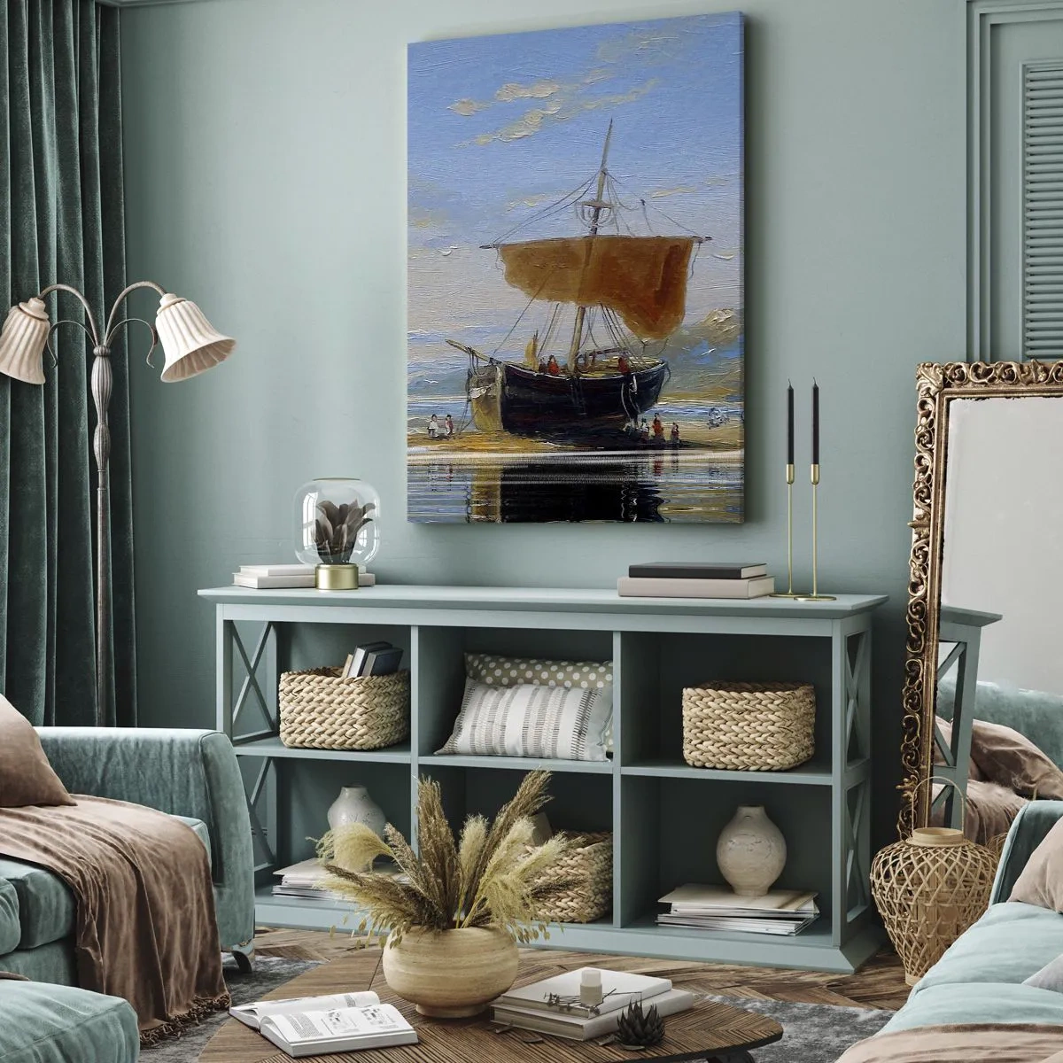 Schilderen op canvas - Water, bodem, lucht - 50x70 cm