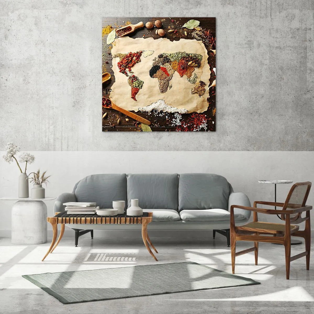 Schilderen op glas - Alle smaken van de wereld - 40x40 cm