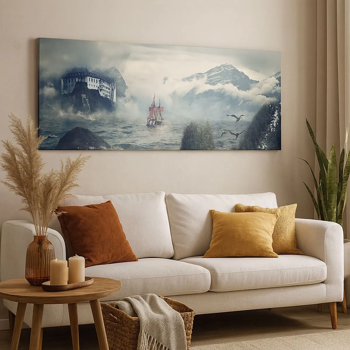 Schilderen op canvas - In magische wateren - 100x40 cm